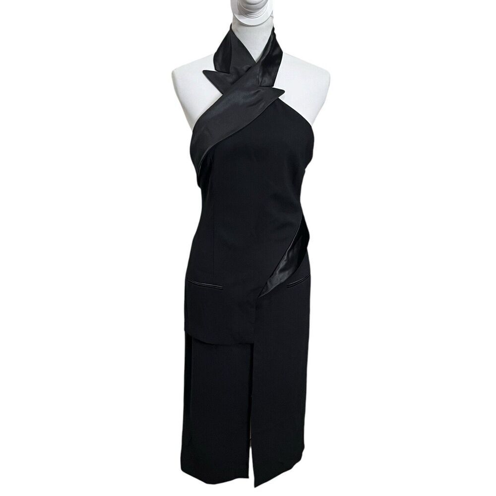 Zara Studio Limited Edition Tuxedo Halter Dress Black Size S 2674/898 New $169